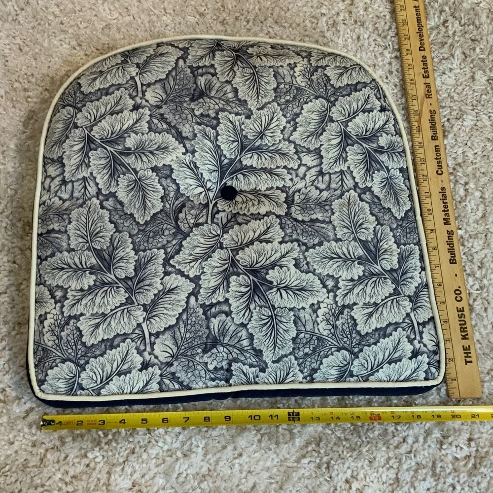 Martha Stewart Collection Blue white Reversible Cushion Coastal Cottagecore
